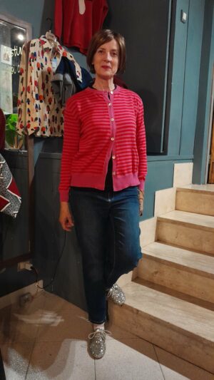 Cardigan riga fucsia/rosso
CB