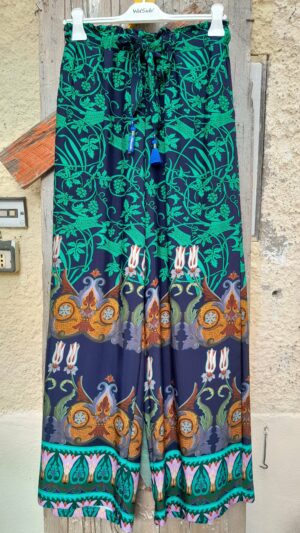 Pantalone Wu’Side 
fiori blu