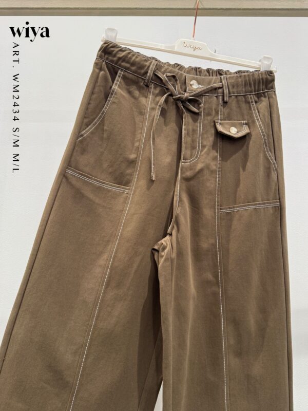 Pantalone Wiya canvas marrone - immagine 2