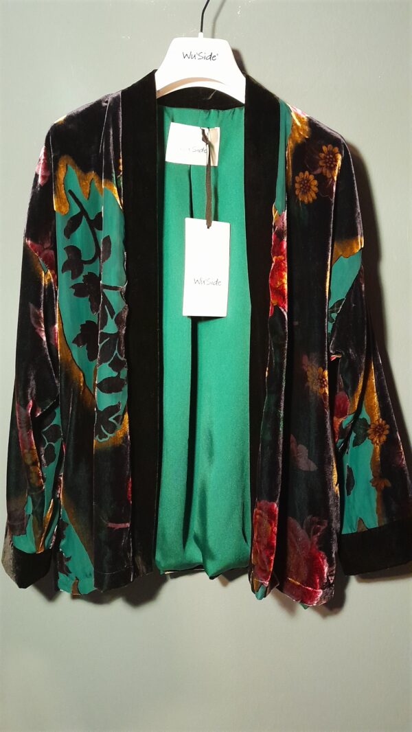 Kimono Wu'Side
corto velluto verde jacquard fiori